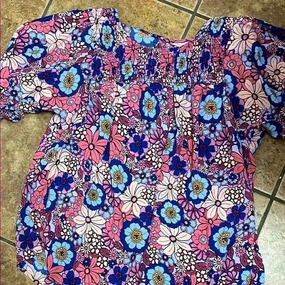 Floral Top with Terra Sky